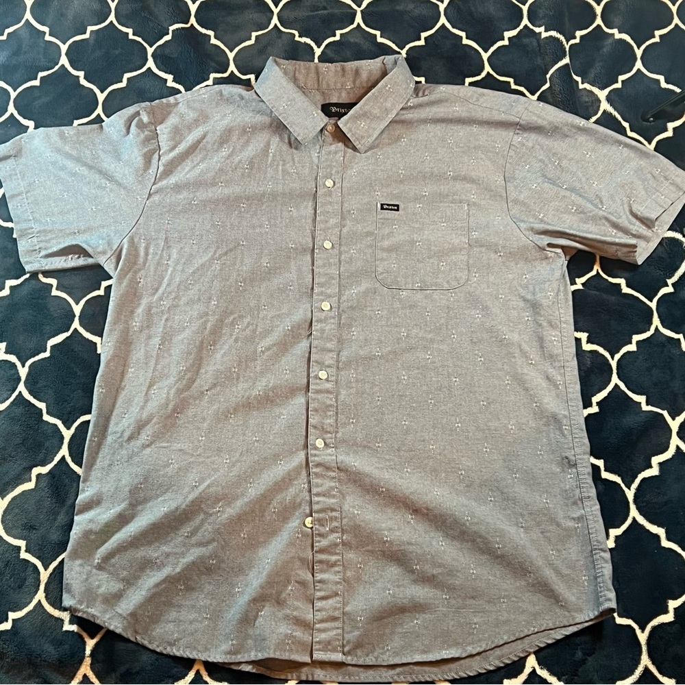 Men's Blue Brixton Short Sleeve Shirt